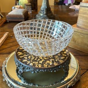 Beautiful large geometrical pattern crystal bowl I believe is a German Mark ????